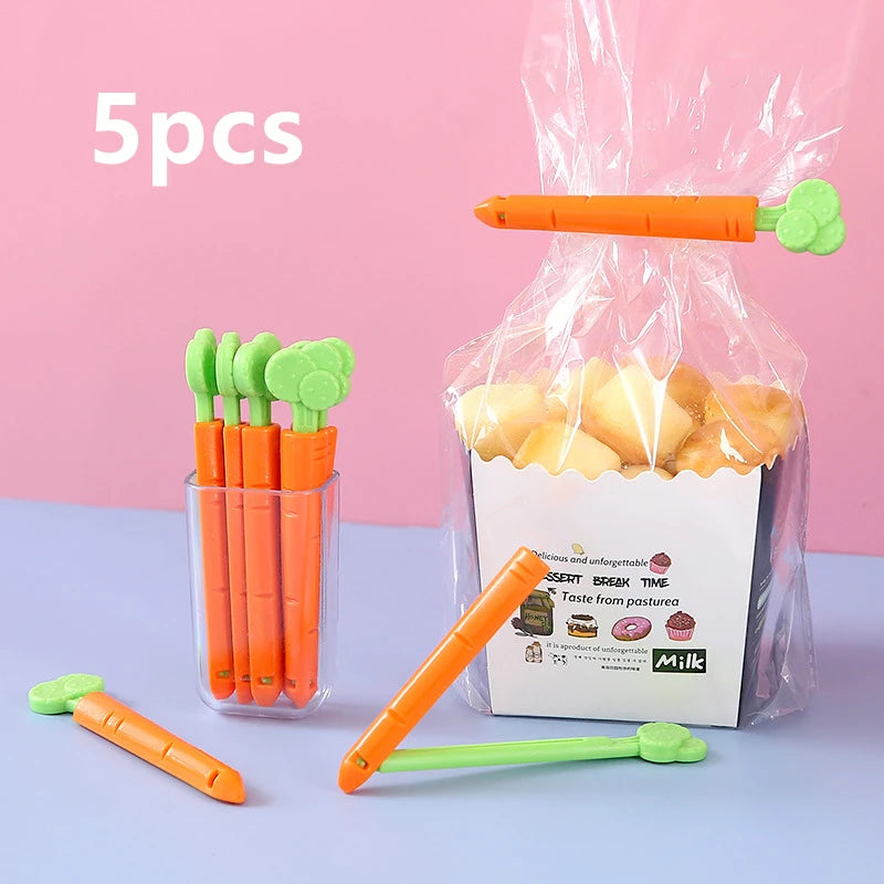 Clips para Cerrar Bolsas en Forma de Zanahoria