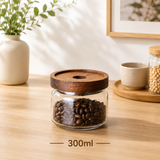 Frasco de Vidrio Tapa de Madera Hermética