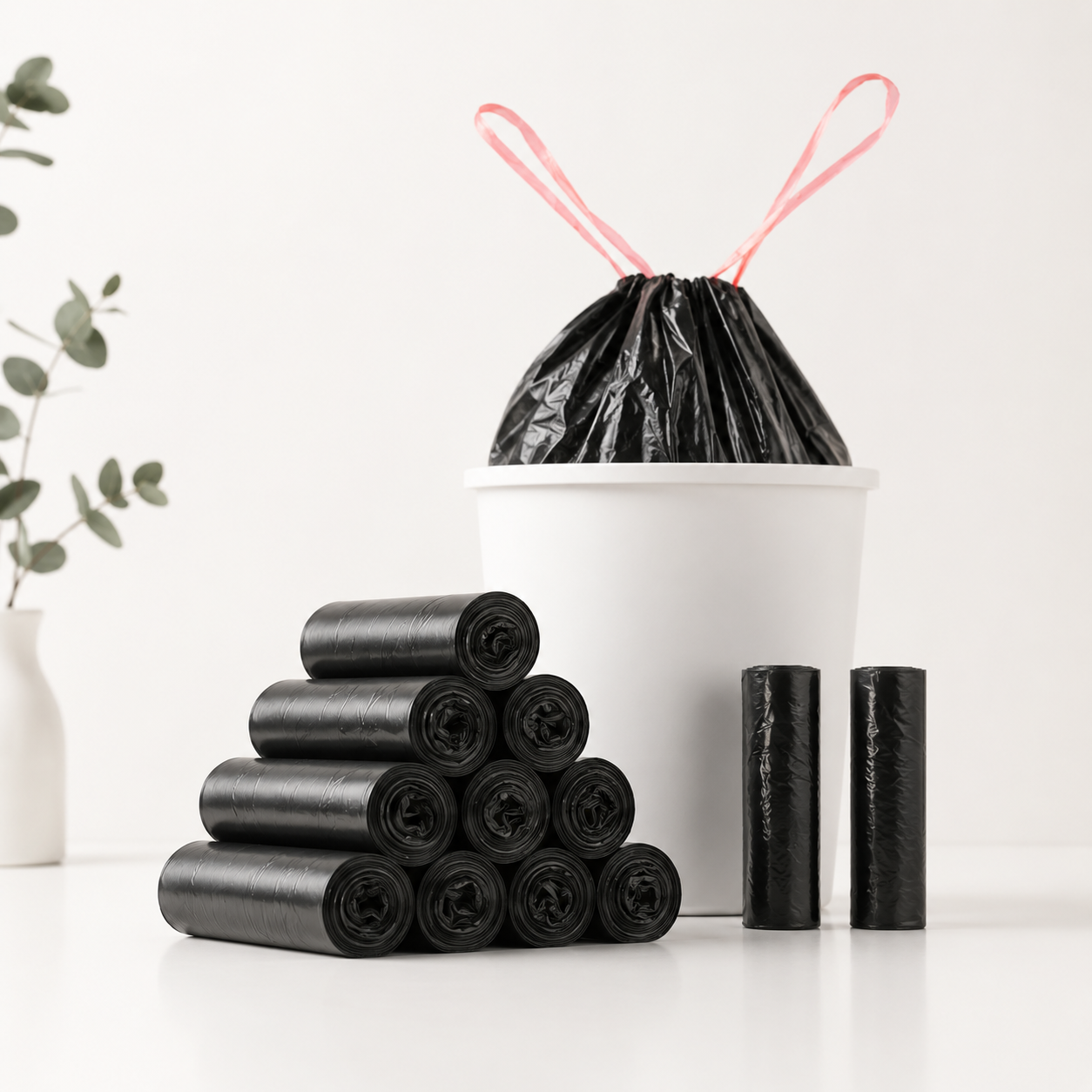 Bolsa de basura con cordón