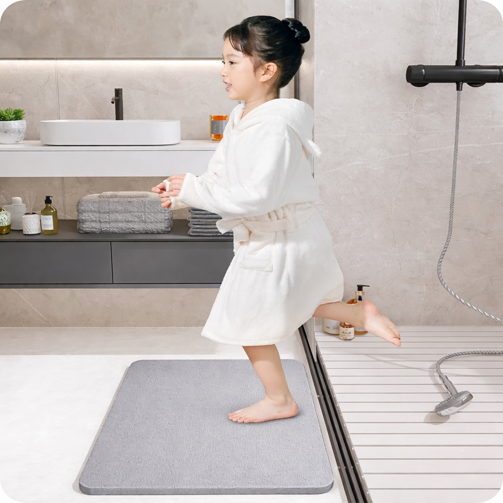 Alfombra de piedra diatomita para baño