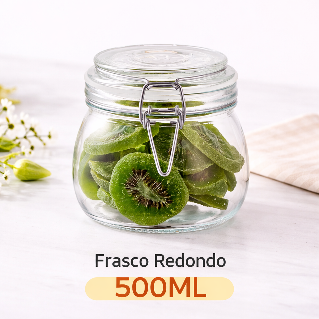 Frasco Hermético de Vidrio Transparente