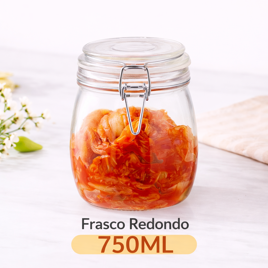 Frasco Hermético de Vidrio Transparente