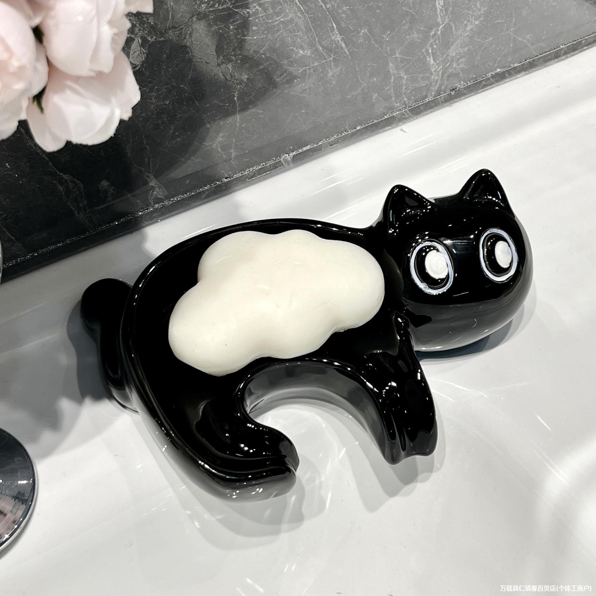 Jabonera en forma de gato