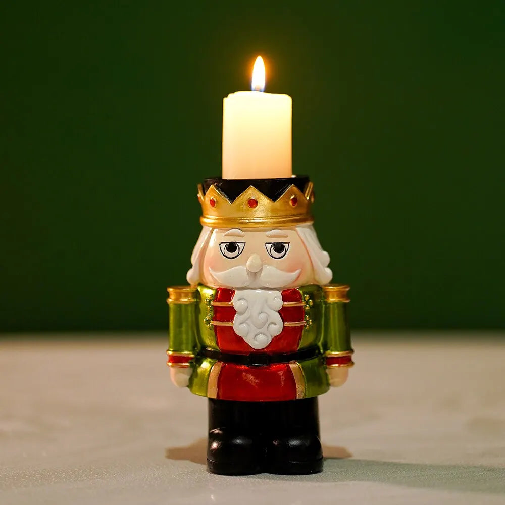 Portavela candelabro porta cirio Navideño Cascanueces